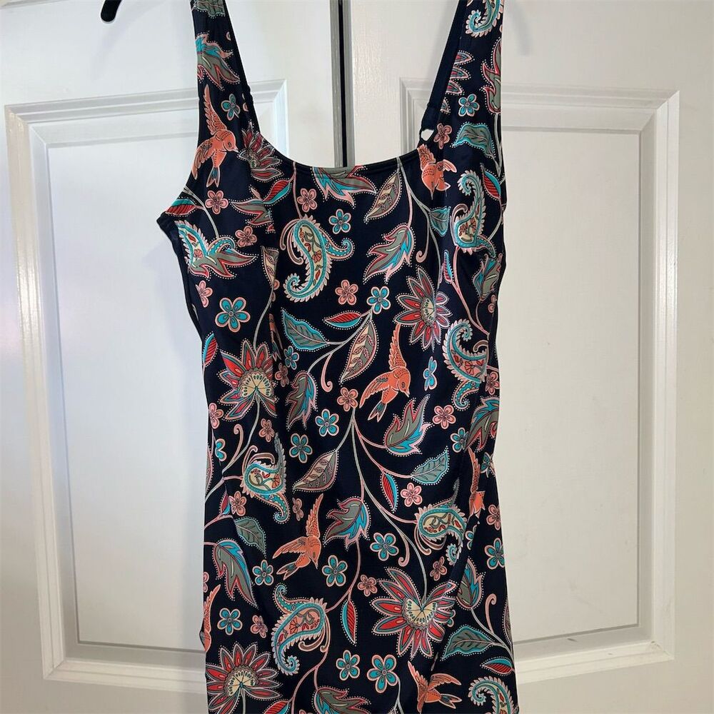 Gabar Women's One Piece Swimsuit Size 16 Paisley Floral Multicolor